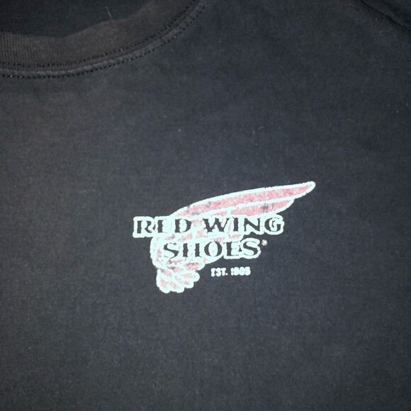 RED WING SHOES BOOTS VINTAGE T SHIRT BLACK RED MENS 3XL XXXL - Picture 2 of 8